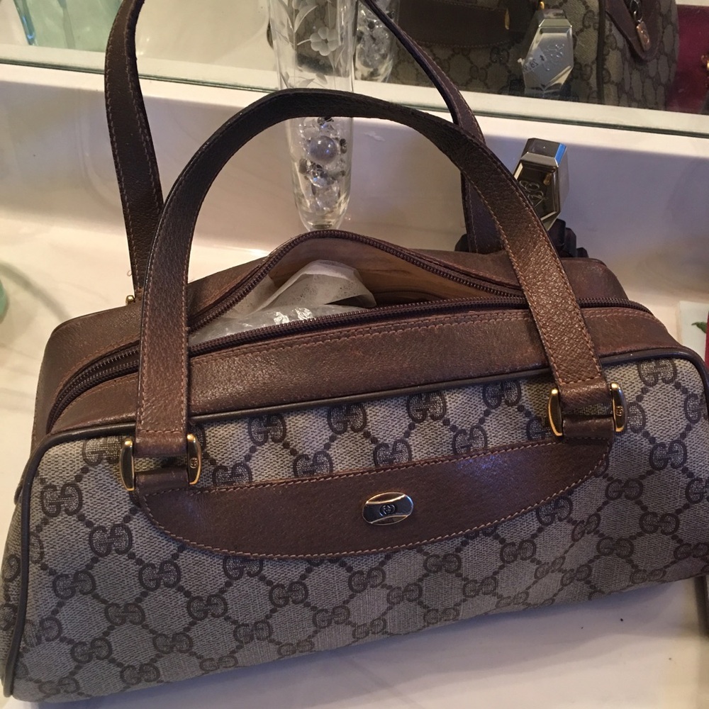 Gucci Brown and Cream Satchel